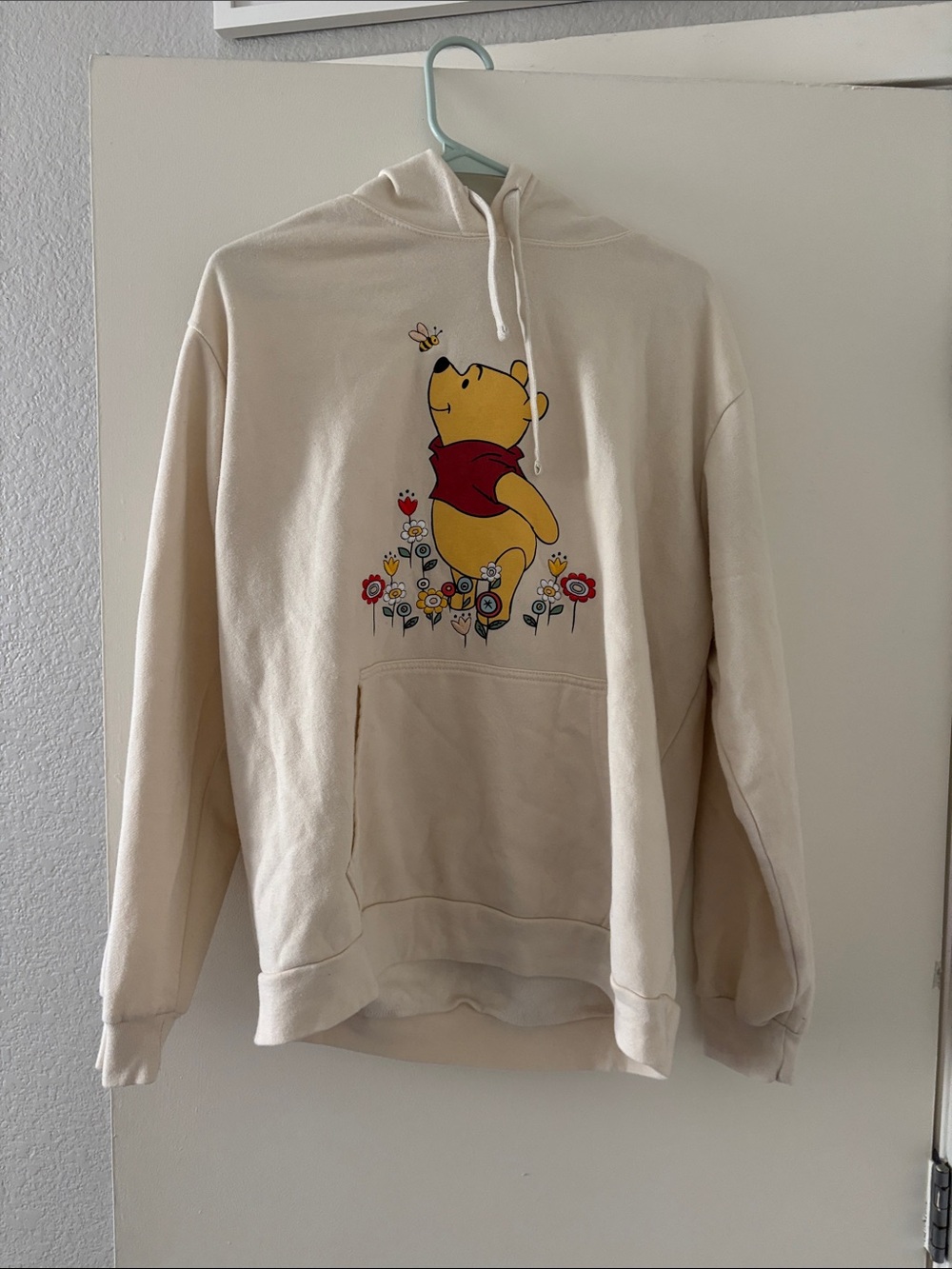Beige Winnie the Pooh Graphic Crewneck Hoodie